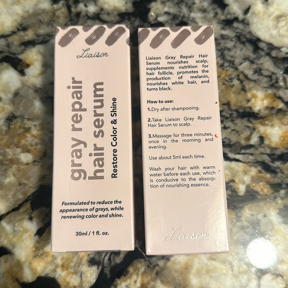 Factory sealed grey hair serum